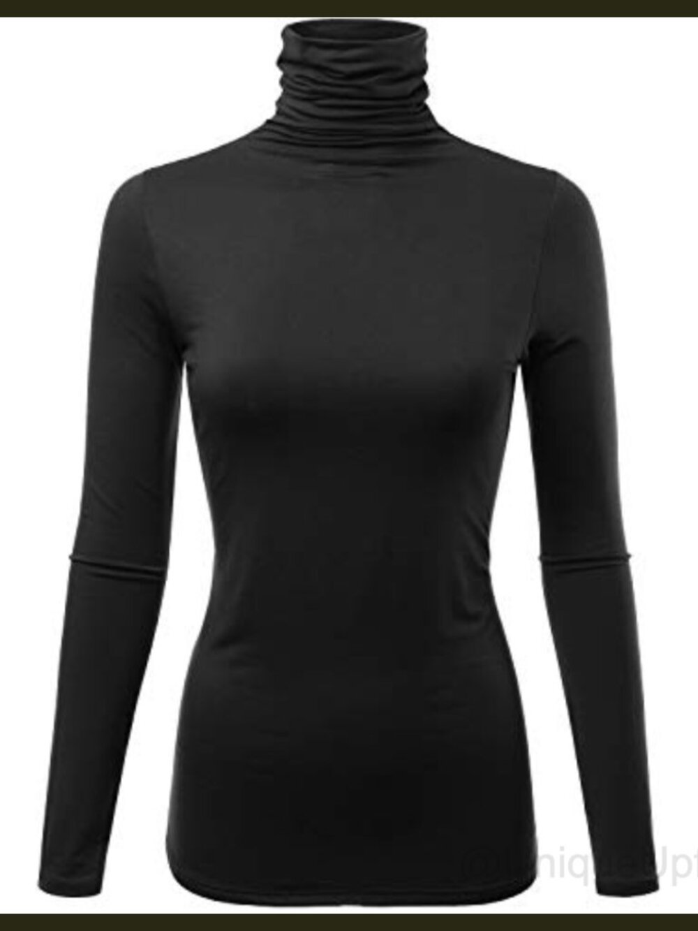 Womens Turtleneck Long Sleeve Pullover Sweater Rayon Spandex Lightweight
